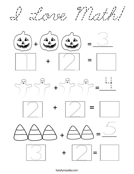 Halloween Math Coloring Page