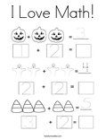 I Love Math! Coloring Page