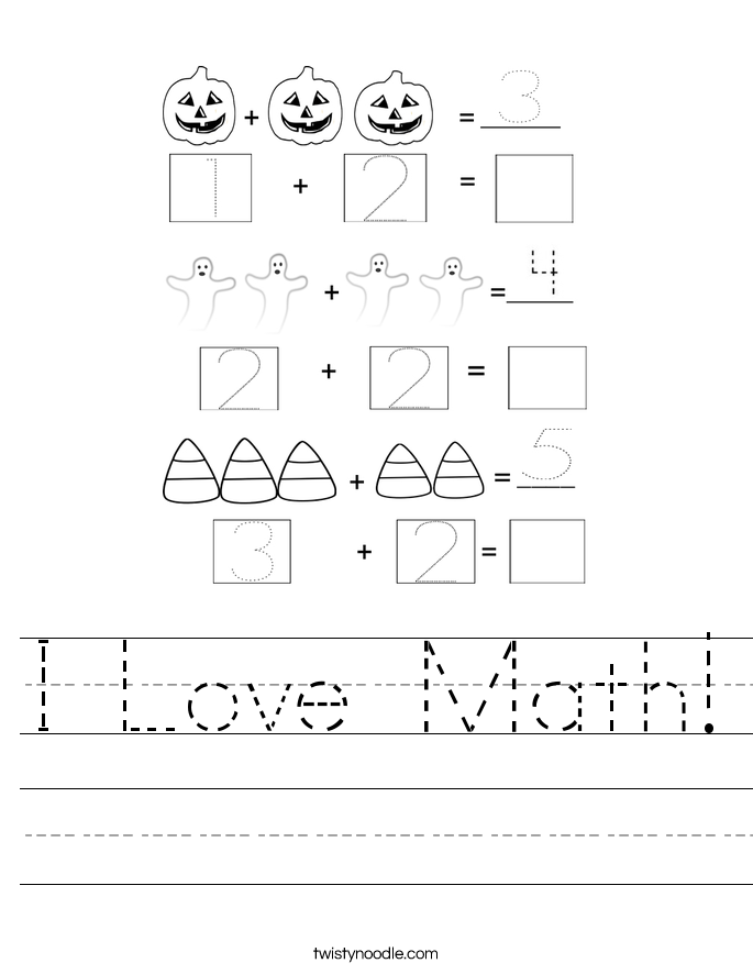 I Love Math! Worksheet