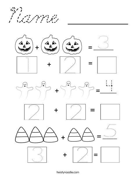 Halloween Math Coloring Page