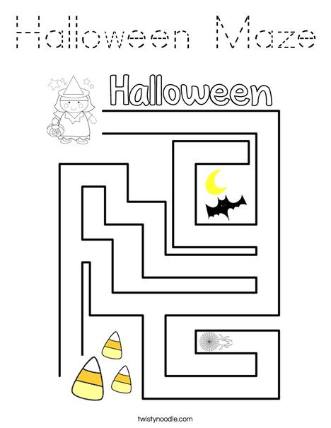 Halloween Maze Coloring Page