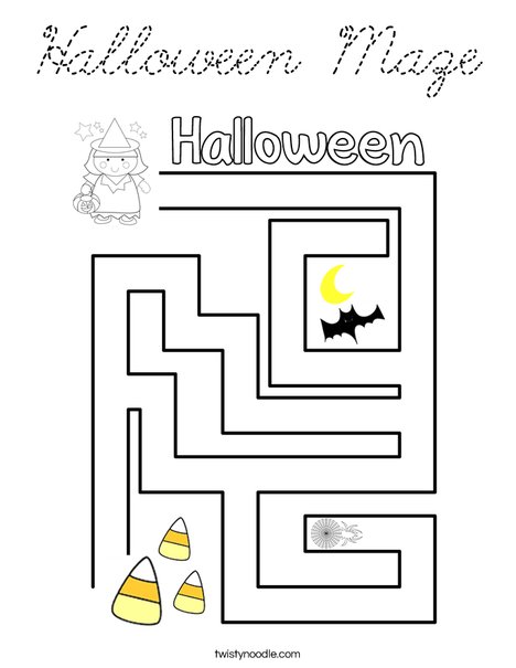Halloween Maze Coloring Page