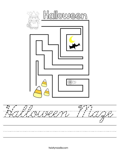 Halloween Maze Worksheet