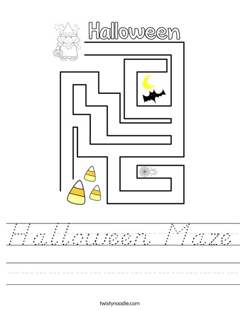 Halloween Maze Worksheet