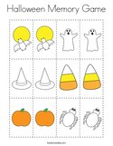 Halloween Memory Game Coloring Page