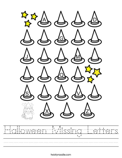 Halloween Missing Letters Worksheet