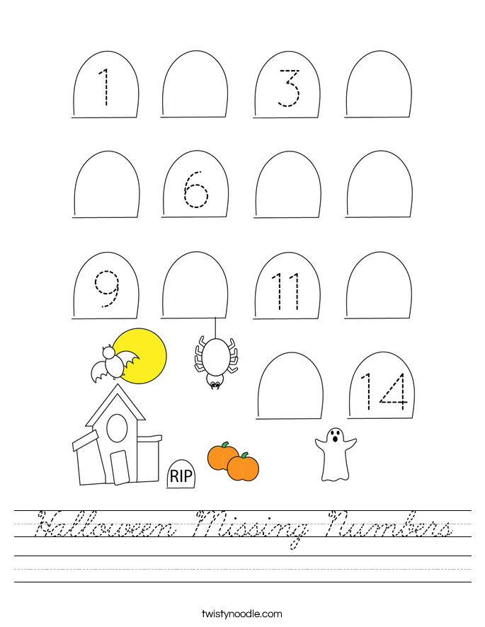 Halloween Missing Numbers Worksheet