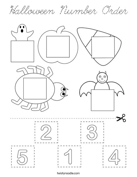 Halloween Number Order Coloring Page