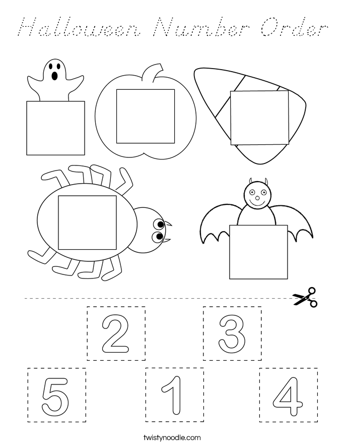 Halloween Number Order Coloring Page