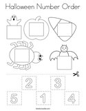 Halloween Number Order Coloring Page