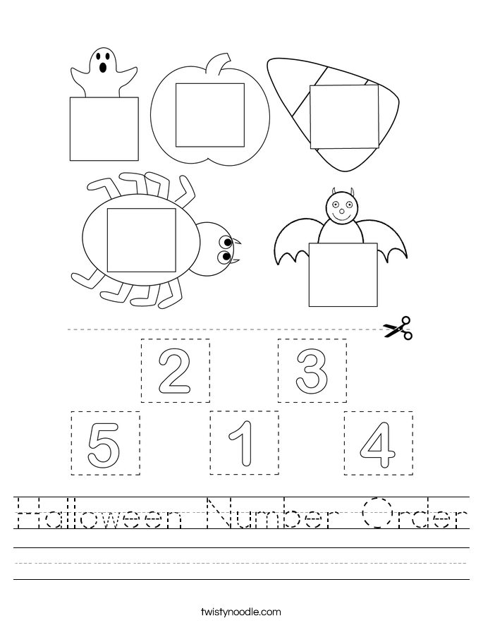 Halloween Number Order Worksheet