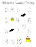 Halloween Number Tracing Coloring Page