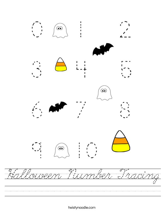 Halloween Number Tracing Worksheet