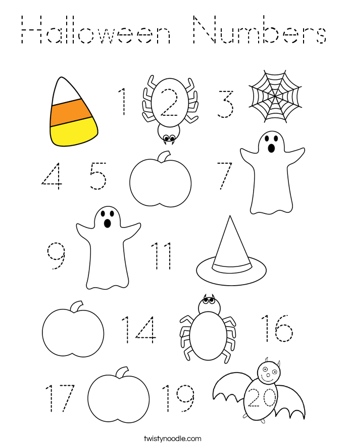 Halloween Numbers Coloring Page