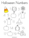 Halloween Numbers Coloring Page