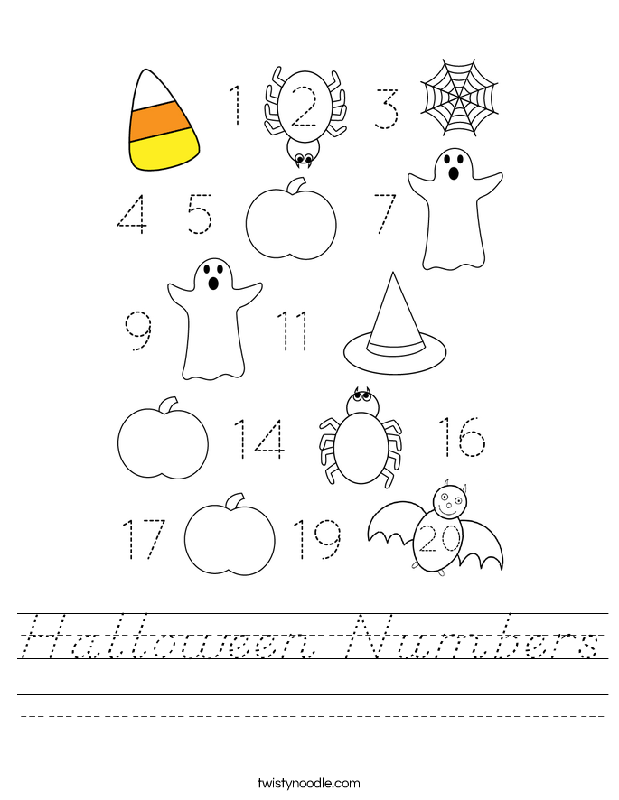 Halloween Numbers Worksheet