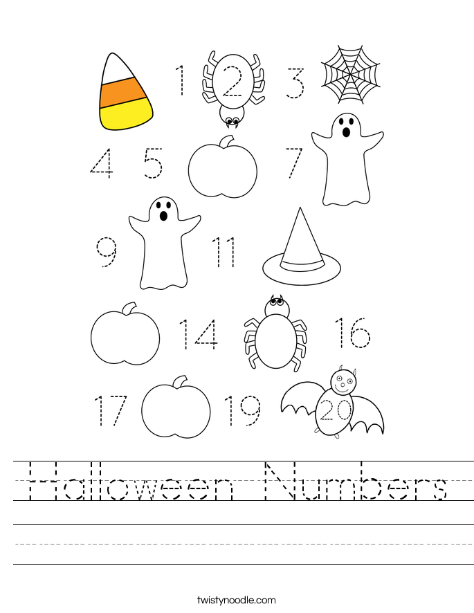 Halloween Numbers Worksheet
