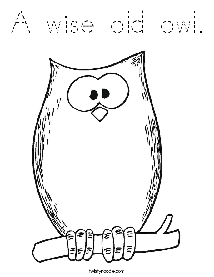A wise old owl. Coloring Page