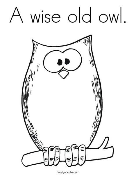 A Wise Old Owl Coloring Page - Twisty Noodle A Wise Old Owl Coloring Page - Twisty Noodle