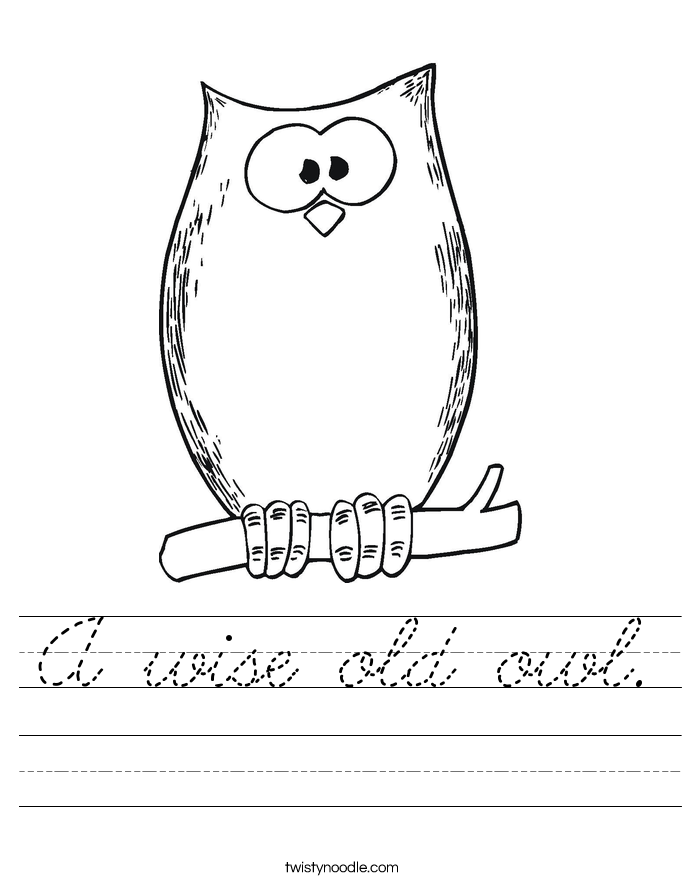 A wise old owl. Worksheet