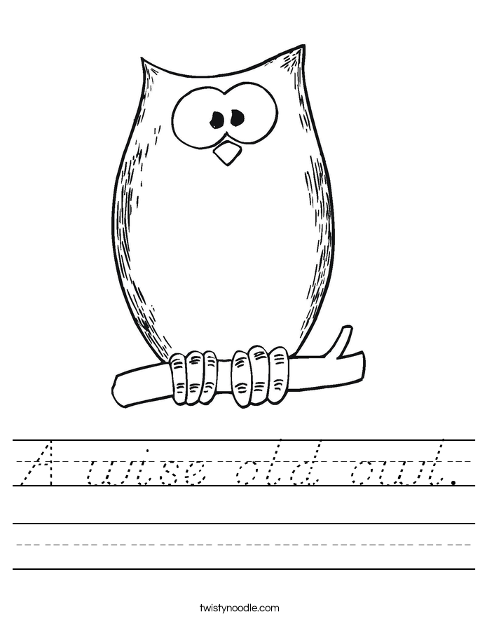 A wise old owl. Worksheet