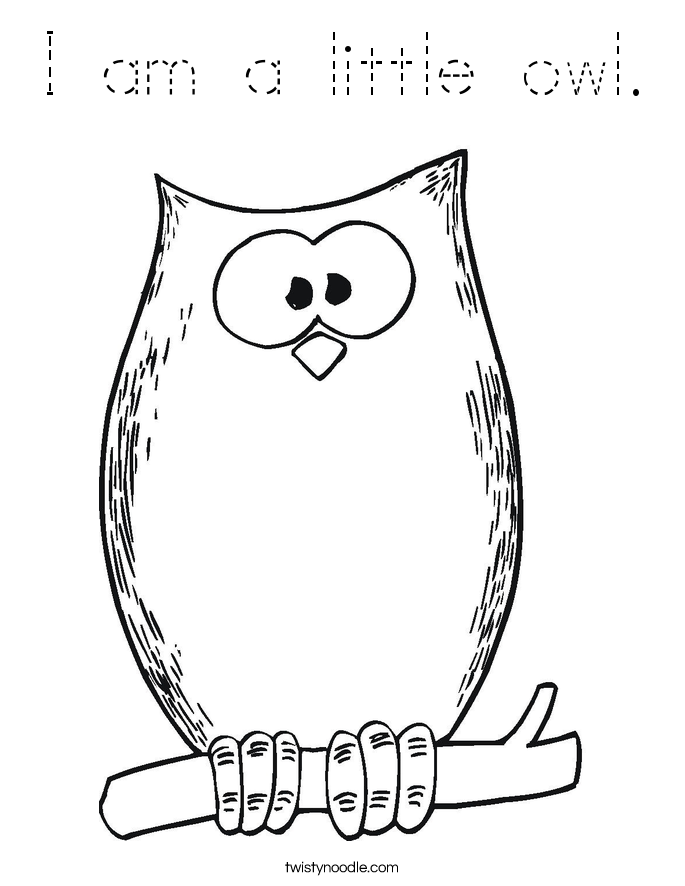 I am a little owl. Coloring Page
