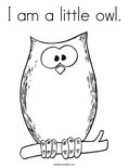 I am a little owl. Coloring Page