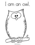 I am an owl.Coloring Page
