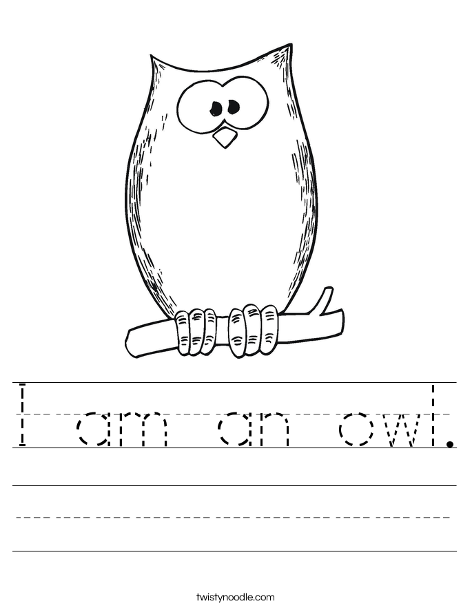 I am an owl. Worksheet