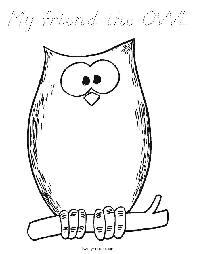 My friend the OWL Coloring Page