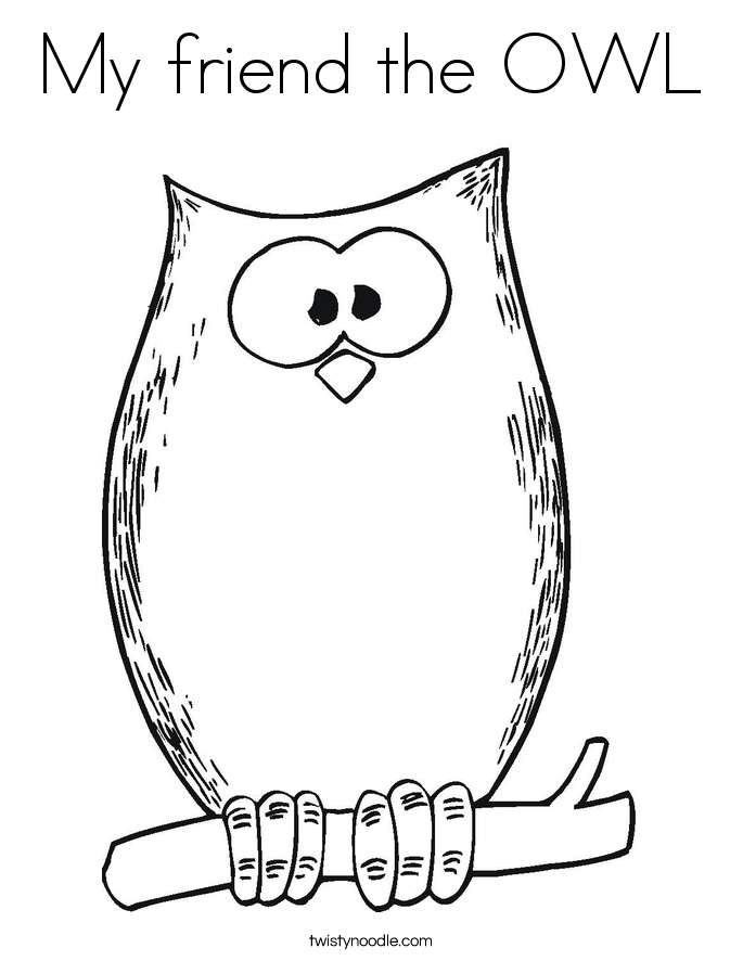 My friend the OWL Coloring Page