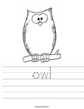 owl Worksheet