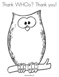 Thank WHOo? Thank you! Coloring Page