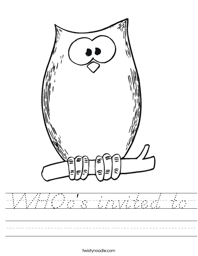 WHOo's invited to Worksheet