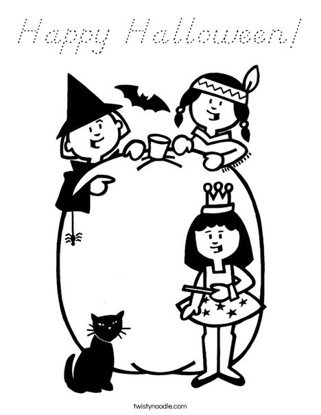 Halloween Party Coloring Page