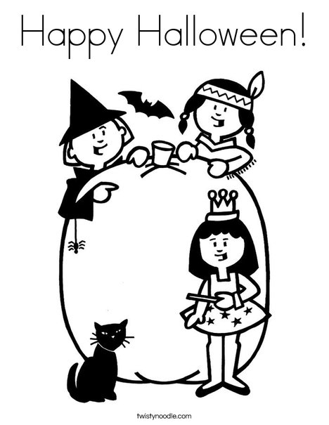 Halloween Party Coloring Page