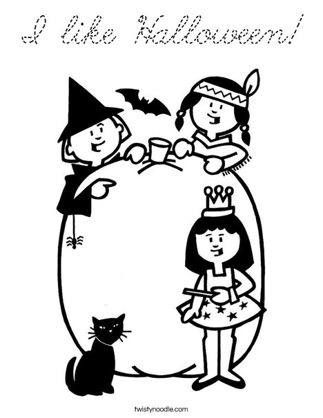 Halloween Party Coloring Page