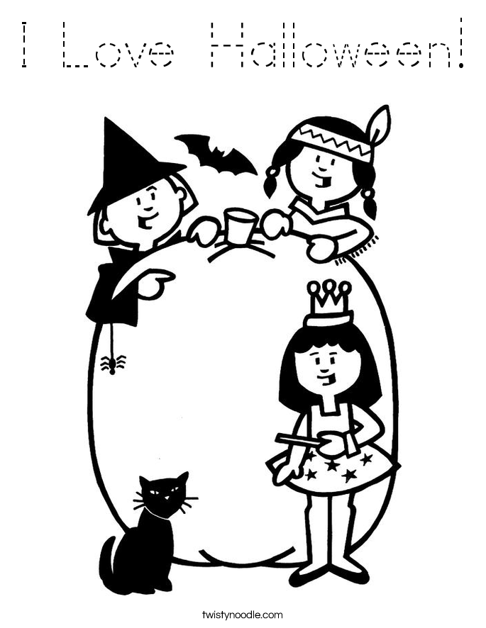 I Love Halloween! Coloring Page
