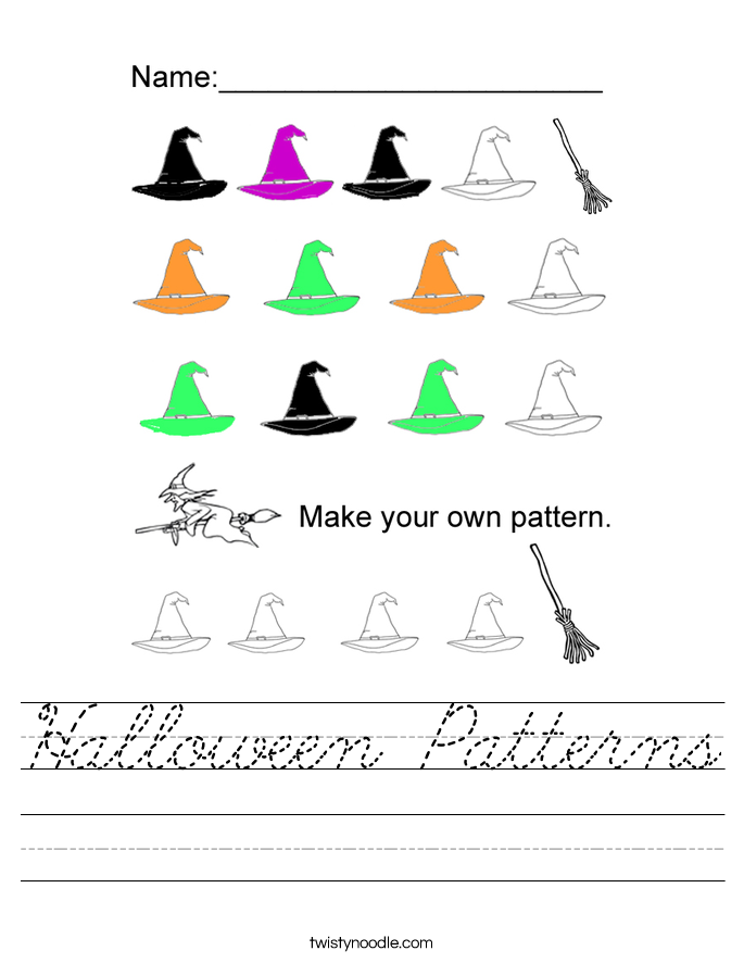 Halloween Patterns Worksheet