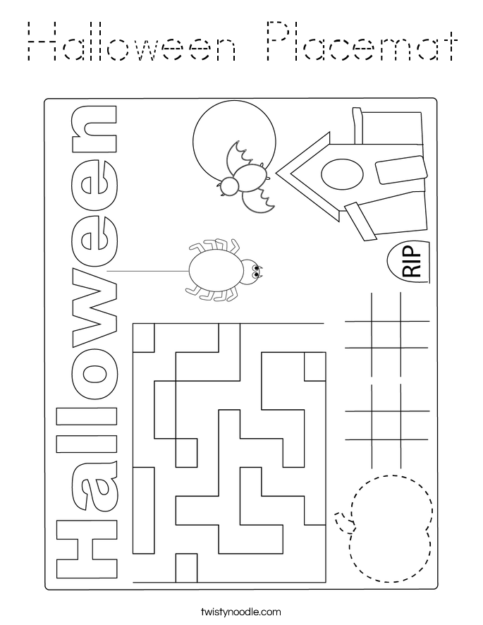 Halloween Placemat Coloring Page