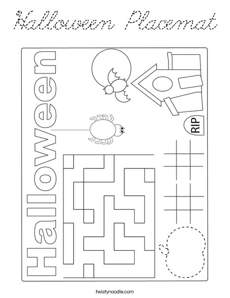 Halloween Placemat Coloring Page