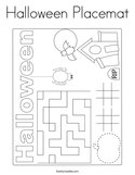 Halloween Placemat Coloring Page