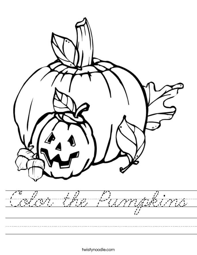 Color the Pumpkins Worksheet