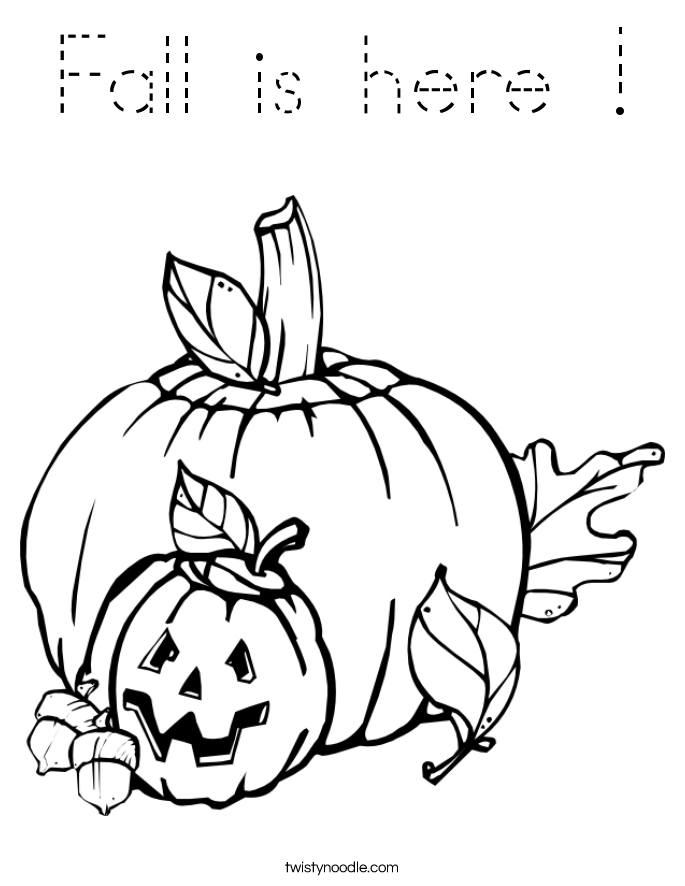 Fall is here ! Coloring Page