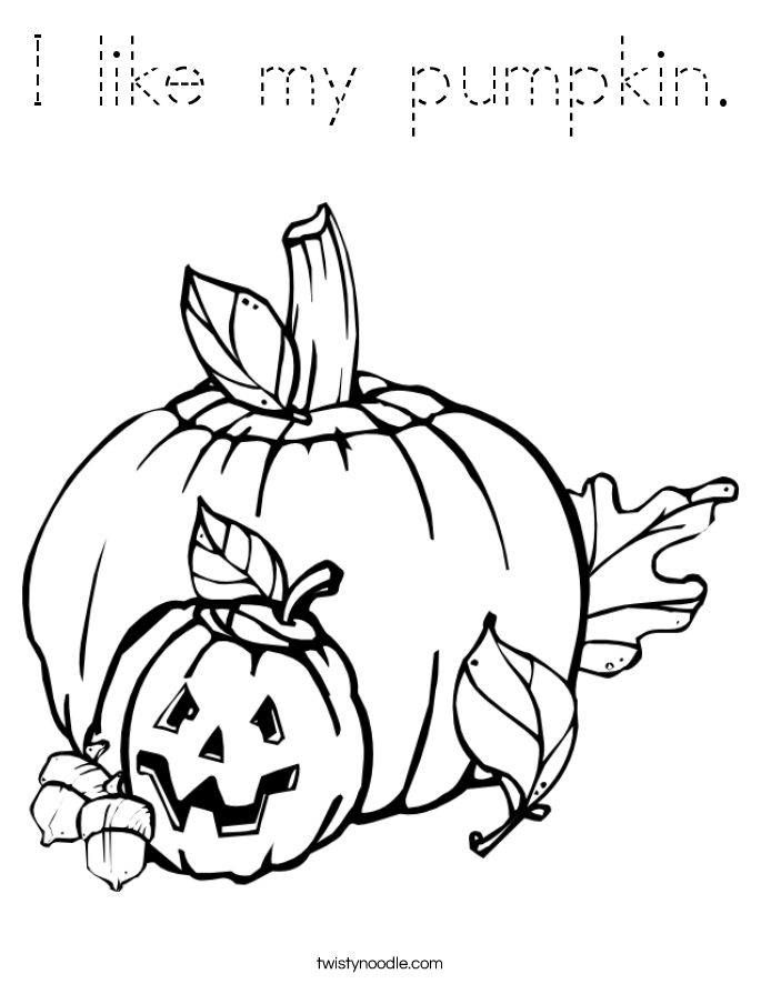 I like my pumpkin. Coloring Page