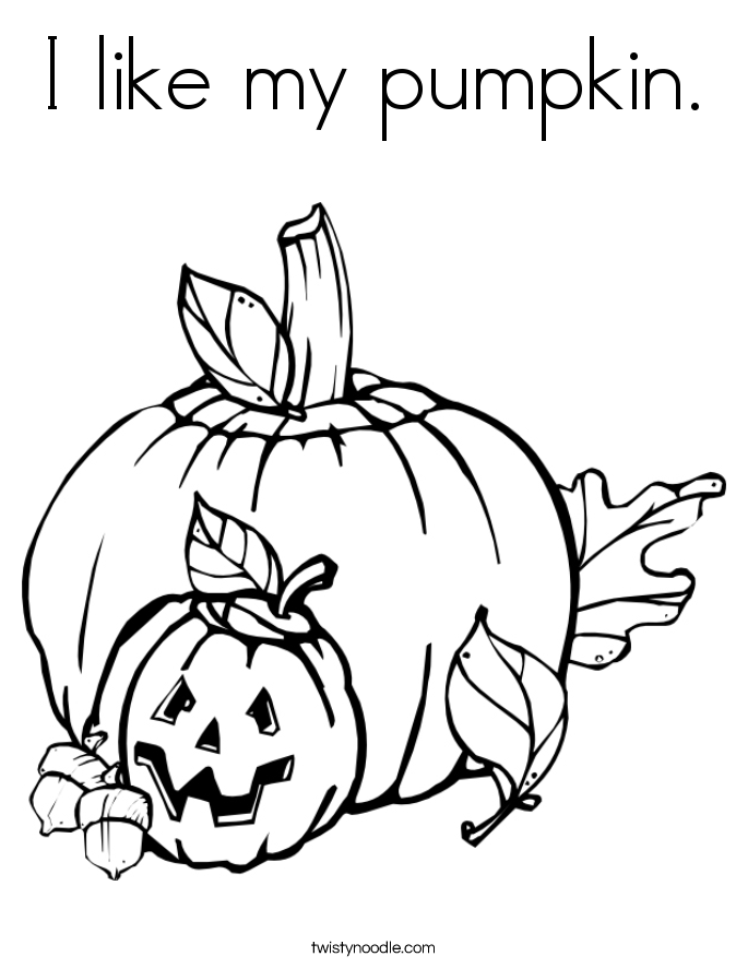 I like my pumpkin. Coloring Page
