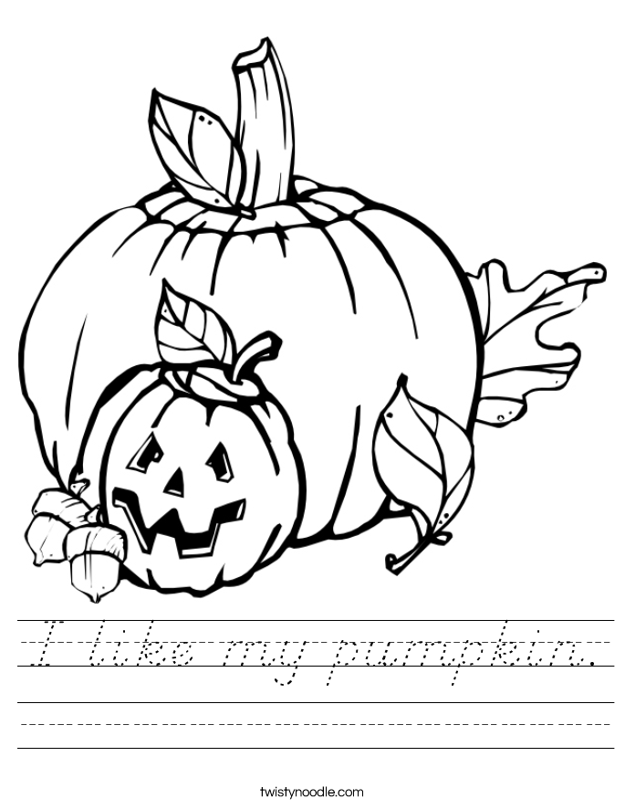 I like my pumpkin. Worksheet