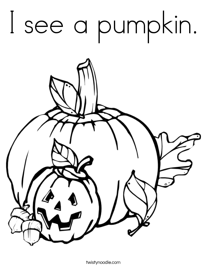 I see a pumpkin. Coloring Page