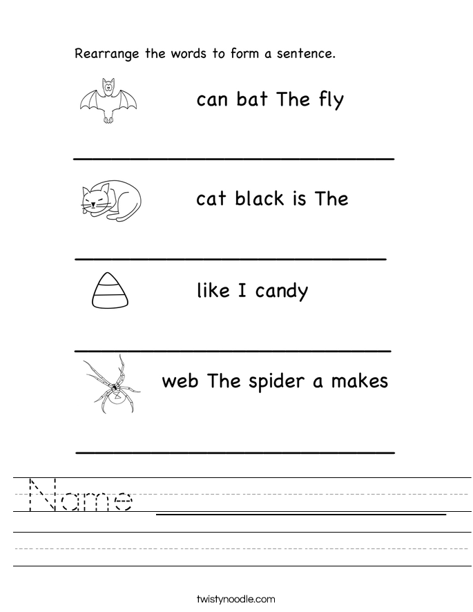 Name ______________ Worksheet - Twisty Noodle