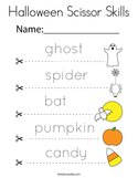 Halloween Scissor Skills Coloring Page